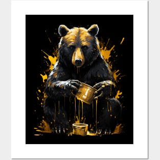 Bear with Honey Posters and Art